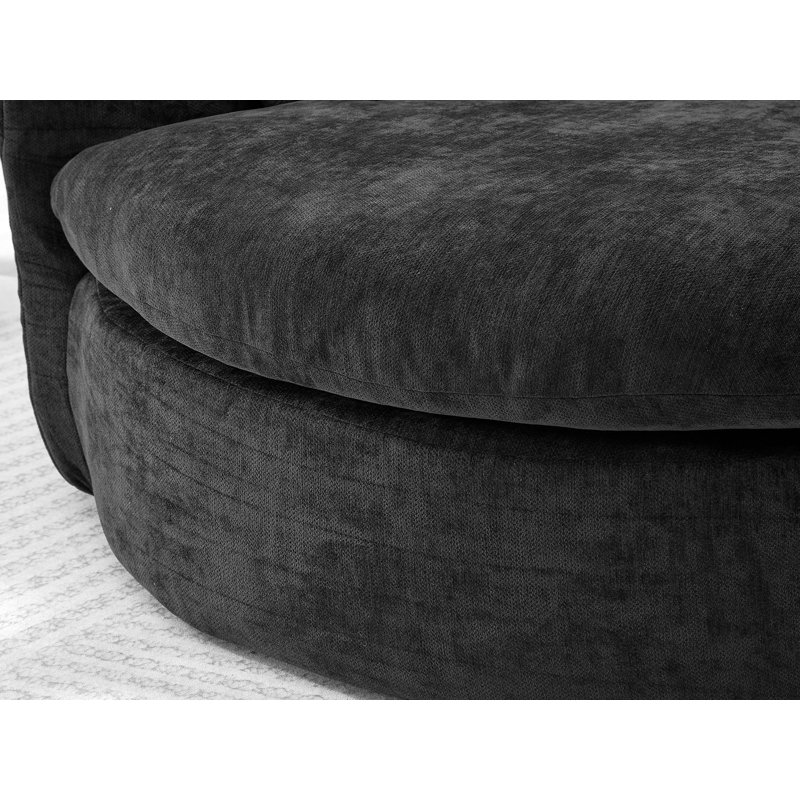 Chaise longue rembourrée, Noir