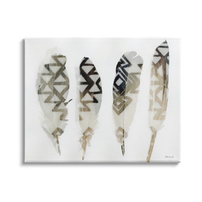 «Abstract Modern Bird Feathers», motif aztèque géométrique superposé sur plaque par Stellar Design Studio