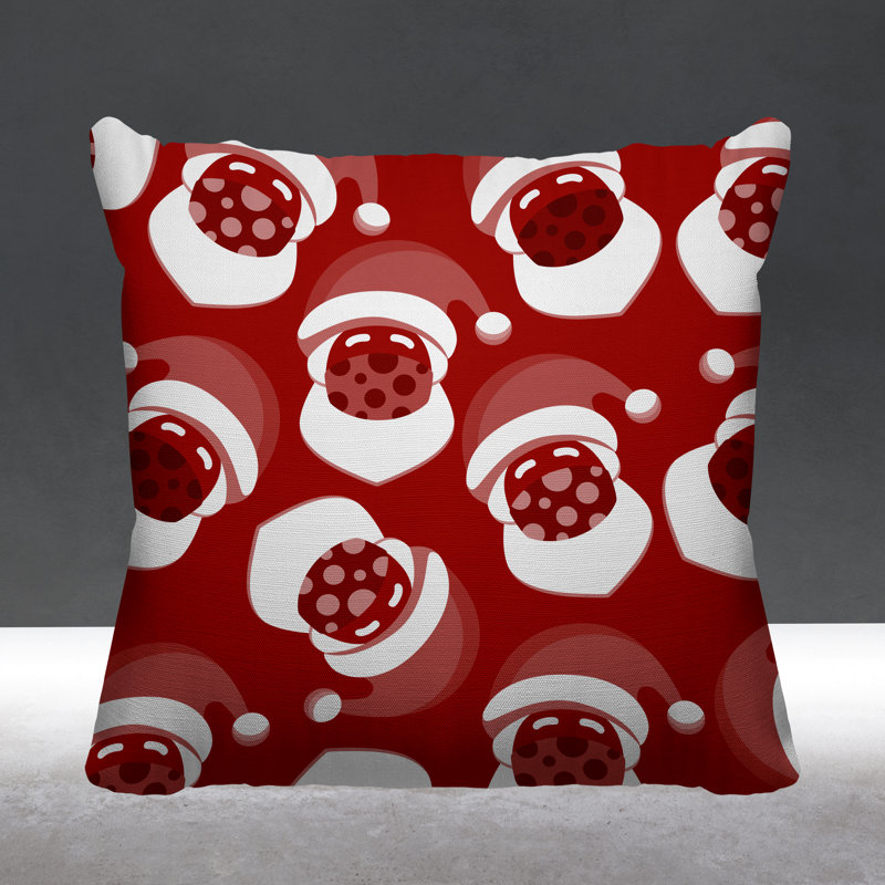 Coussin intérieur / extérieur Santa Claus, L 17 po x H 17 po, Rouge