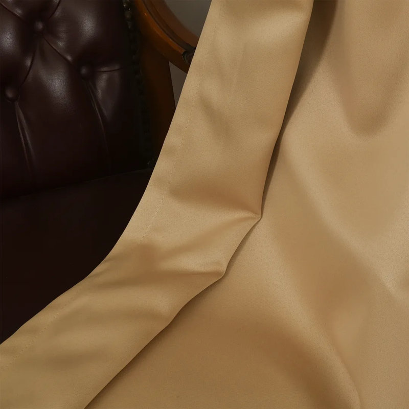 Extra Wide & Extra Long Custom Made Solid Color Room Darkening Single Curtain Panel, 52" W x 168" L, Camel