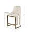 Tabouret de comptoir moderne de 26 po de hauteur - Les meubles de cuisine à base en métal comportent des accoudoirs incurvés et un dossier arrondi. Coussin en mousse à haute densité avec patins réglables au fini or antique