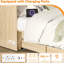Lit escamotable simple en rotin avec tiroir de rangement, armoire peu encombrante pour enfants, adultes et invités, beige-1426220848