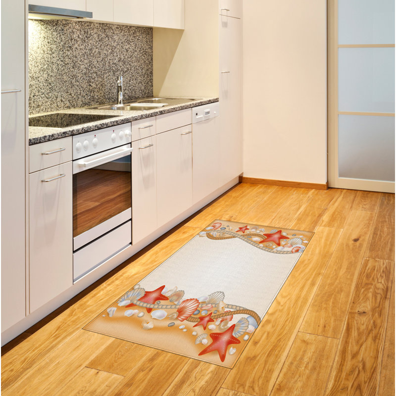 Beach High Density Long Fiber Poly Threads Decorative Area Rug Carpet, Rectangle 2'7" x 5'