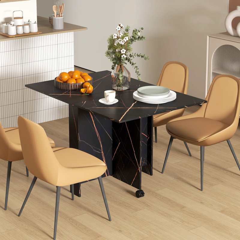 Table de salle à manger Torpoint, Faux marbre noir, Faux marbre noir