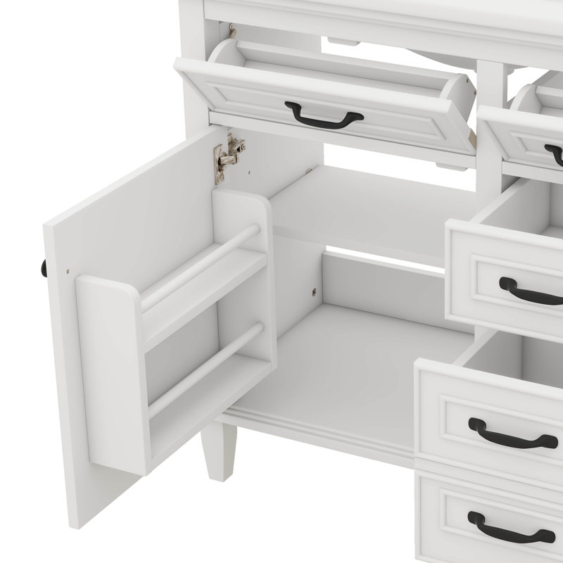 Ensemble de meuble-lavabo simple 36 po avec comptoir 36 po, comprenant 36 tiroirs rabattables et une tablette réglable