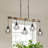 5-lamp matte black adjustable iron pendant light