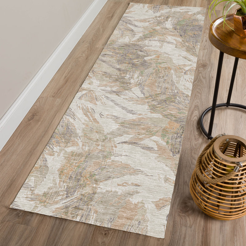 Machine Washable Indoor/Outdoor Jourdan ACN2387 Floral Rug, Runner 2'3" x 7'6"