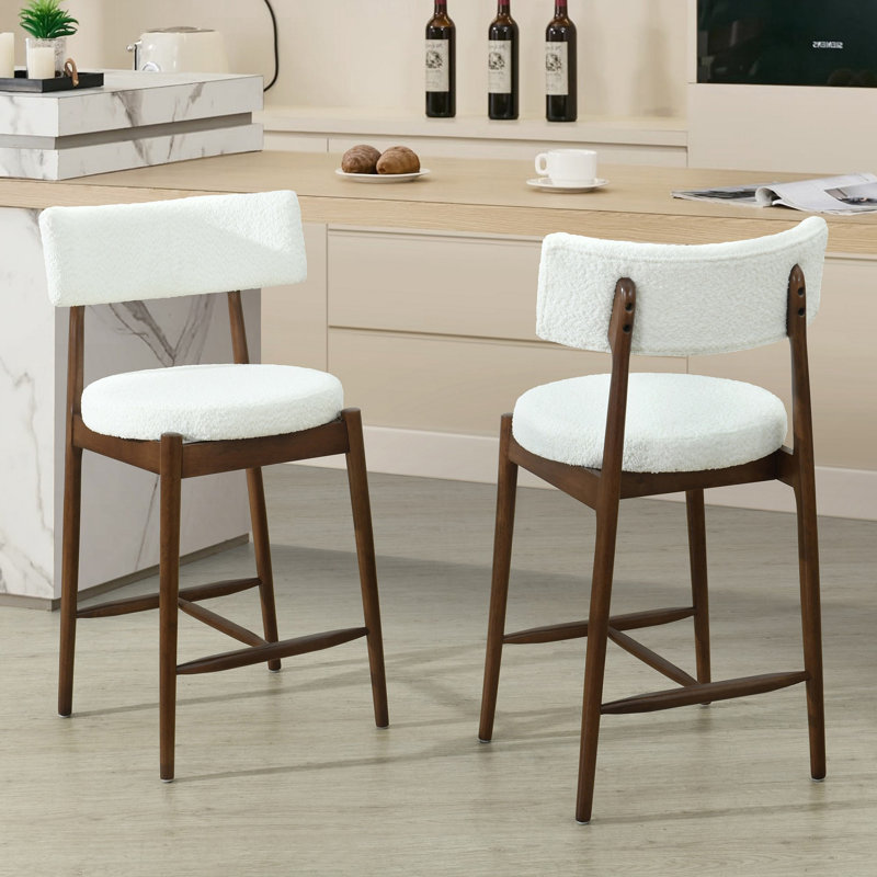 Tabouret de comptoir Mid-Century moderne (ensemble de 2), Noyer