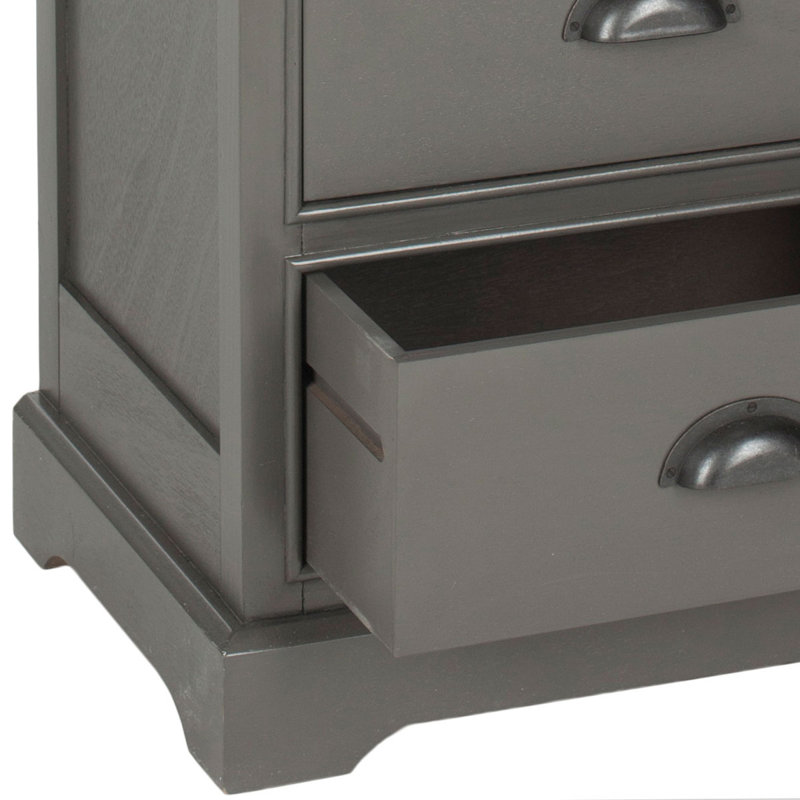 Commode décorative 5 tiroirs Oreana, Gris