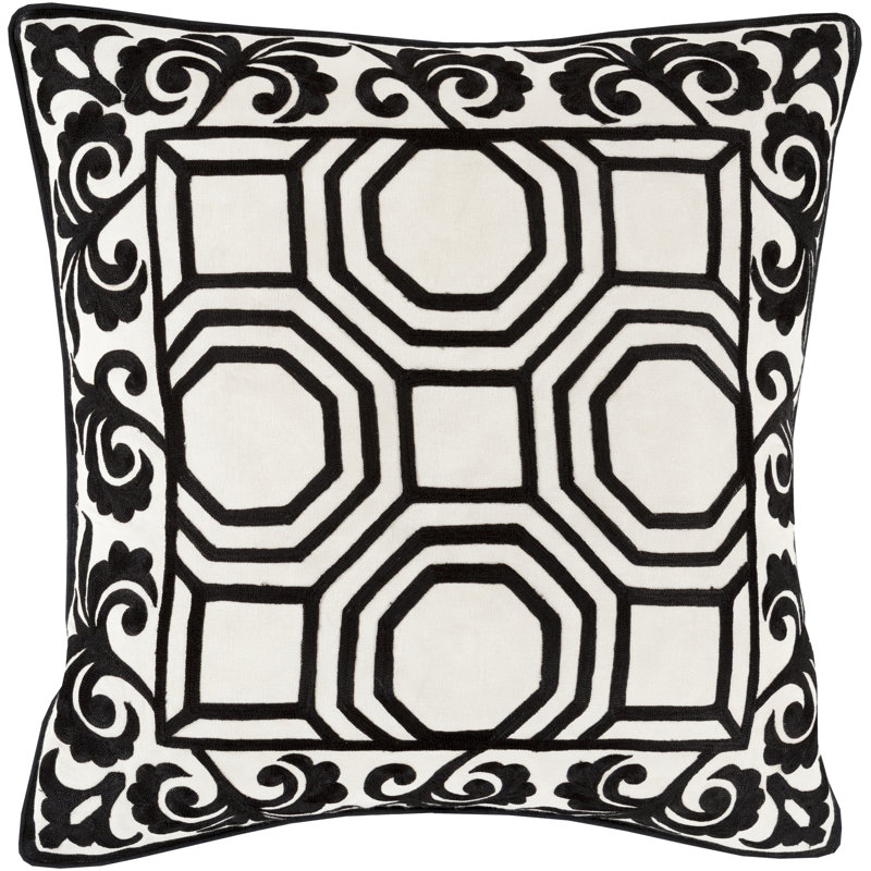 Cotton Throw Pillow, 18" x 18", Gold/Beige, Polyester