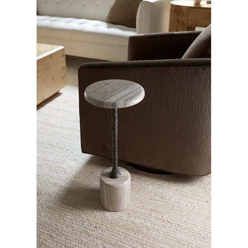 Sundries Fleur Marble Top End Table