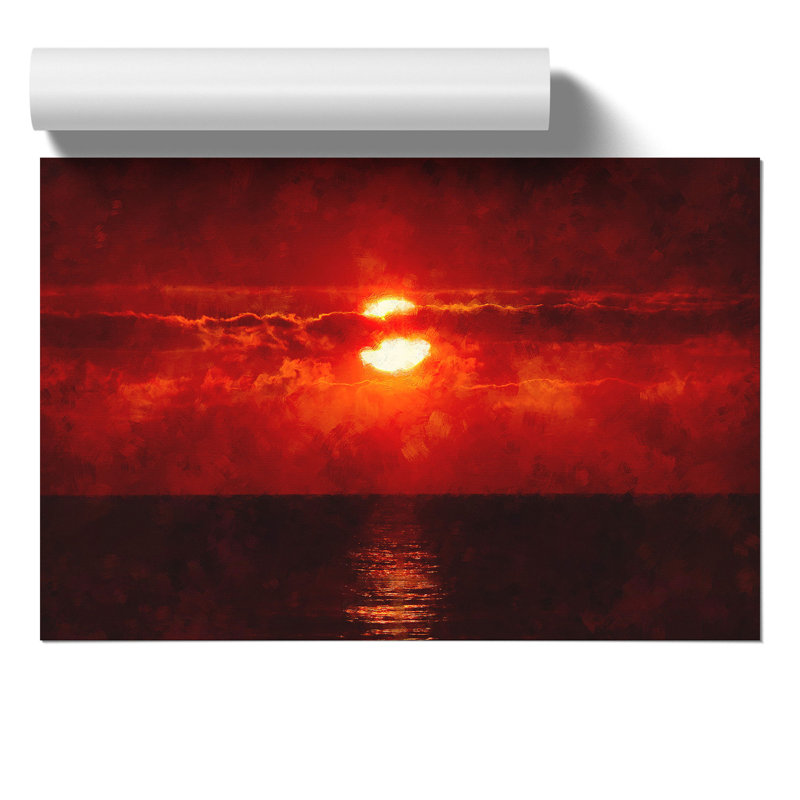 Red Sunset - No Frame Print, 30cm H x 42cm W x 0.1cm D