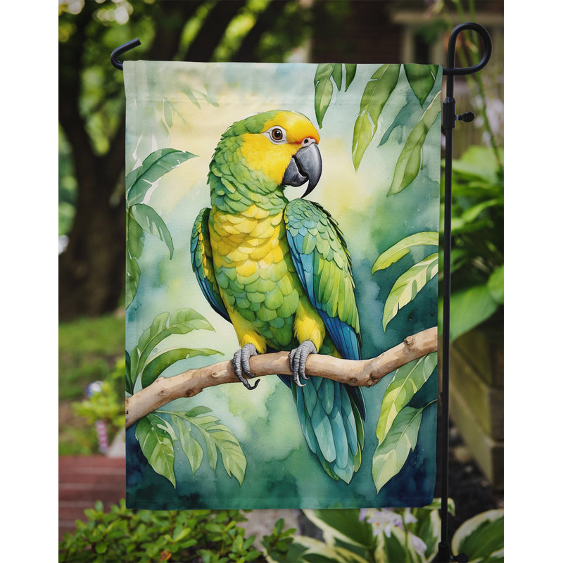 Drapeau de jardin, Perroquet vert jaune