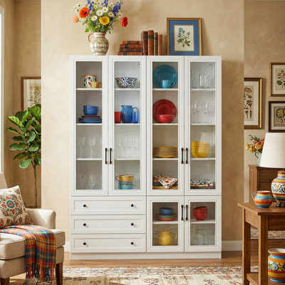 Vitrine avec porte en verre trempé et lumières réglables
