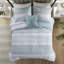 Courtepointe très grand / très grand et très grand coussin en tissu gaufré - Motif botanique chic et chic remplissant un lit lavable bleu jaune blanc-128603778