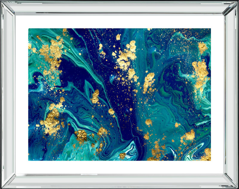 Turquoise - Single Picture Frame Print, Bevelled Mirror, 223.52 cm H x 172.72 cm W