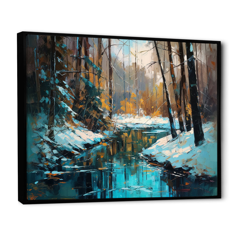 Wintery Forest II - Imprimé, H 34 po x l 44 po x P 1,5 po, Cadre flottant noir