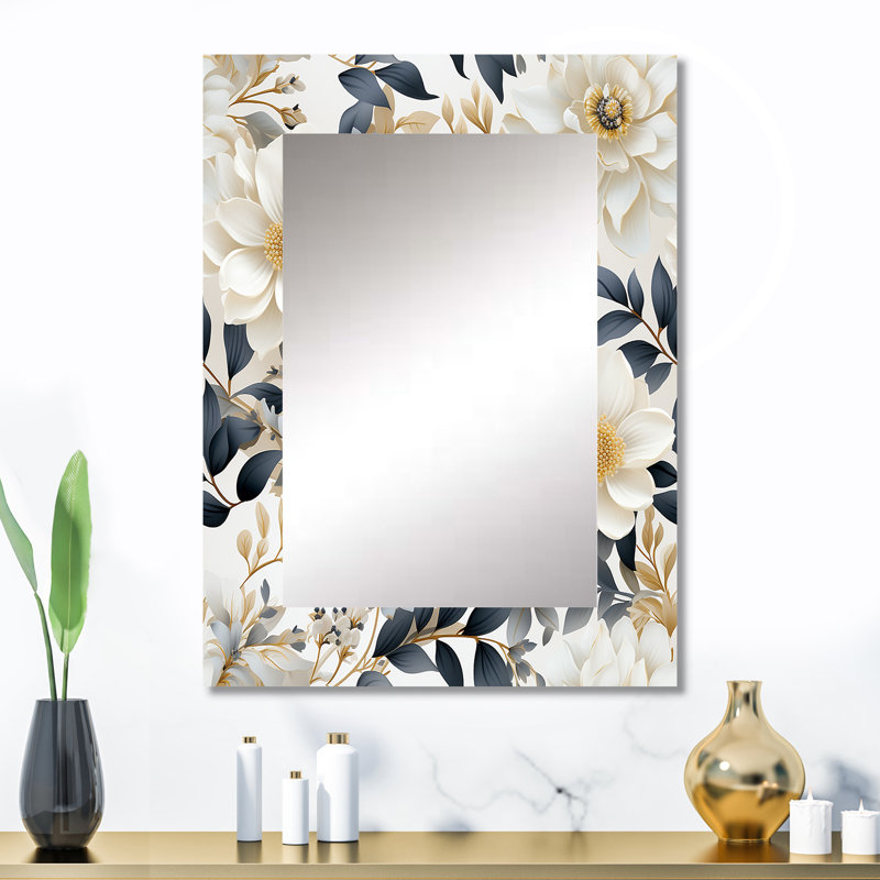 Miroir mural Antha Ethereal Blooms - Plants, 32 po x 24 po
