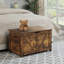 Coffre de rangement, banc de rangement, organisateur de coffre à jouets rétro, banc de rangement pour hall d'entrée avec 2 charnières, assemblage facile, brun rustique