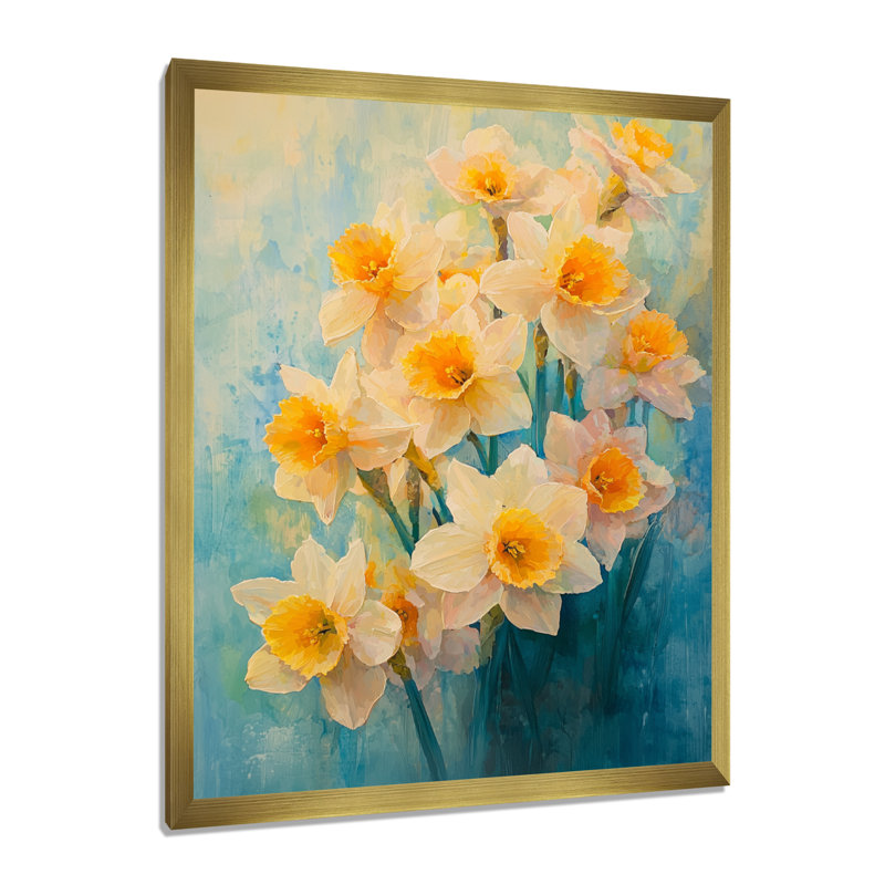 Herzog - Floral Canvas Prints, H 20 po x l 12 po, Reproduction encadrée d'une seule photo, Doré