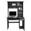Bureau d'ordinateur avec huche et tablettes de rangement Jexton - Bureau à domicile-1334079043