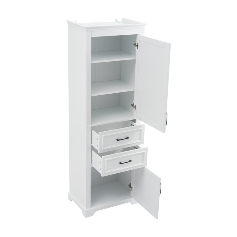 Meuble-lavabo autoportant de 71 pouces de hauteur avec portes et tiroirs à charnière amortissante