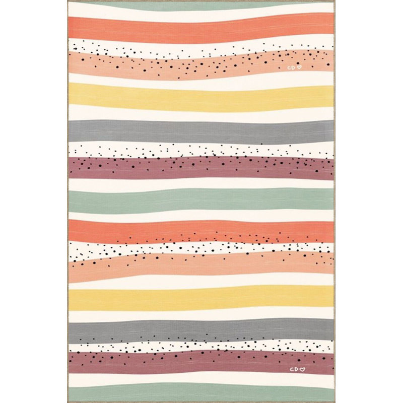 Mixed Color Patterned Woven Base Rug, Rectangle 2'4" x 3'11" Rug Pad Included
