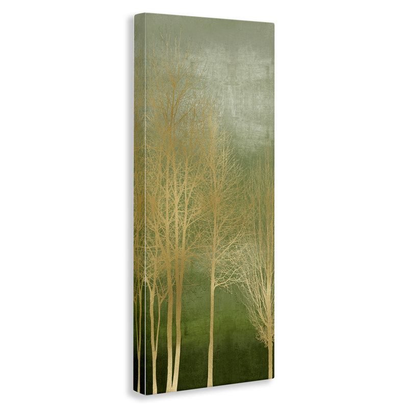 Toile Minimal Gold Branches, design par Kate Bennett, H 30 po x l 13 po