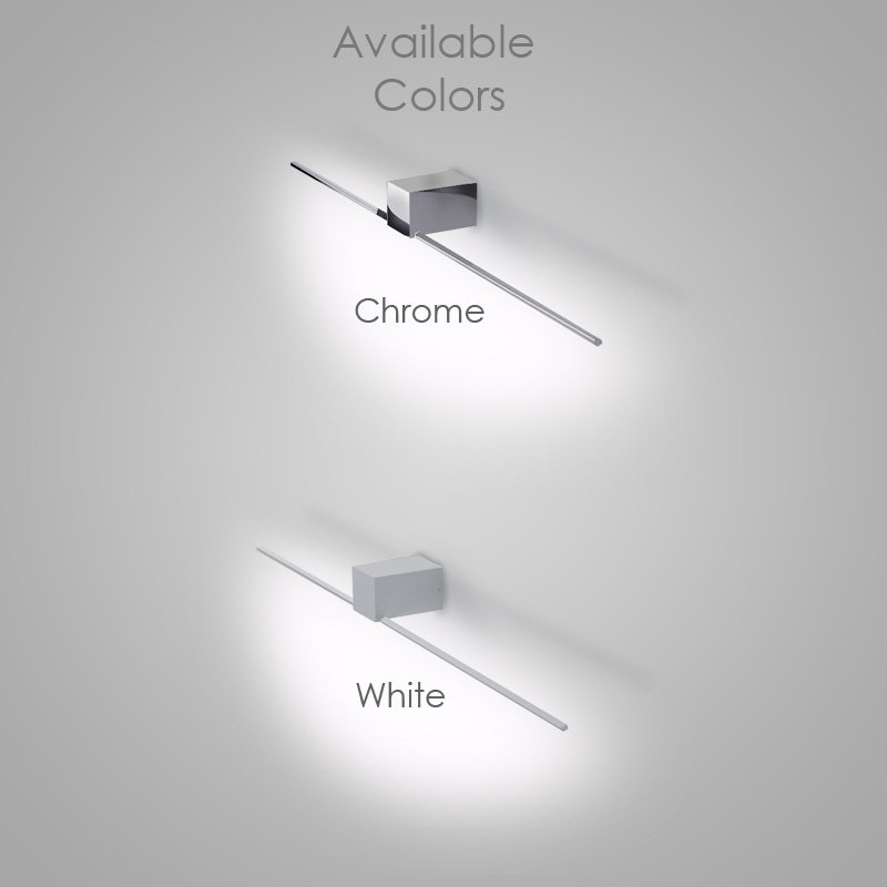 Orizzonte LED Dimmable Armed Sconce, White, 2.38"H x 27.5625"W x 3.94"D