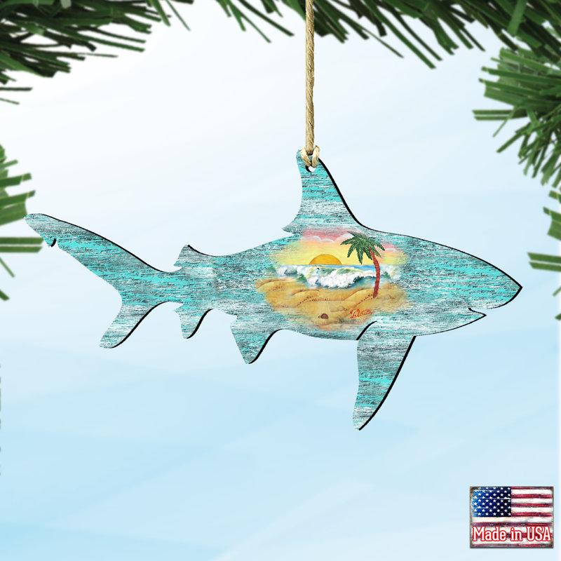 Ornement en forme de boule de suspension murale shark