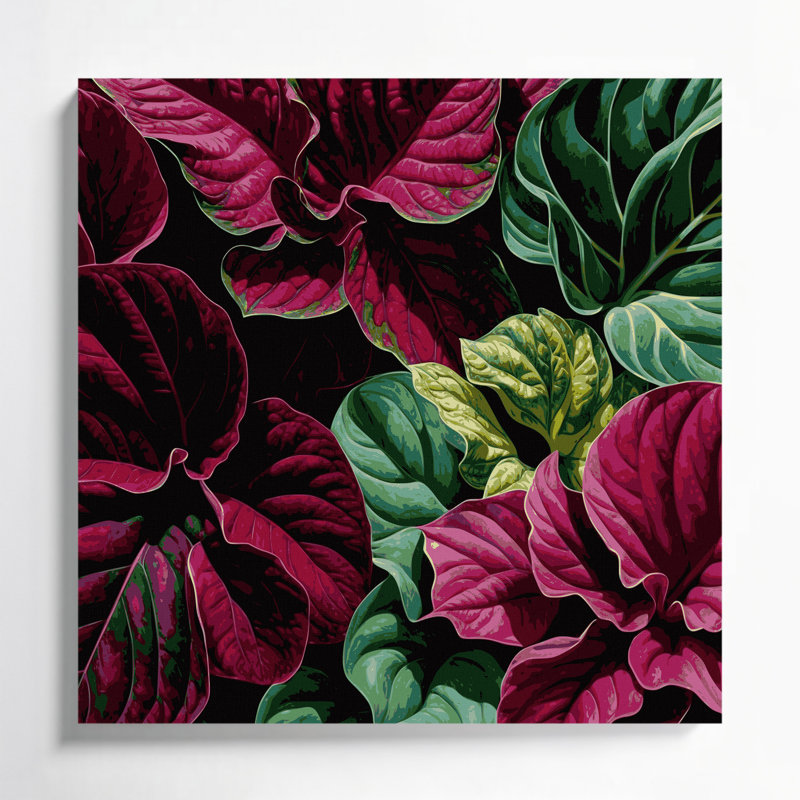 Art mural sur toile Botanical Coleus, H 12 po x l 12 po