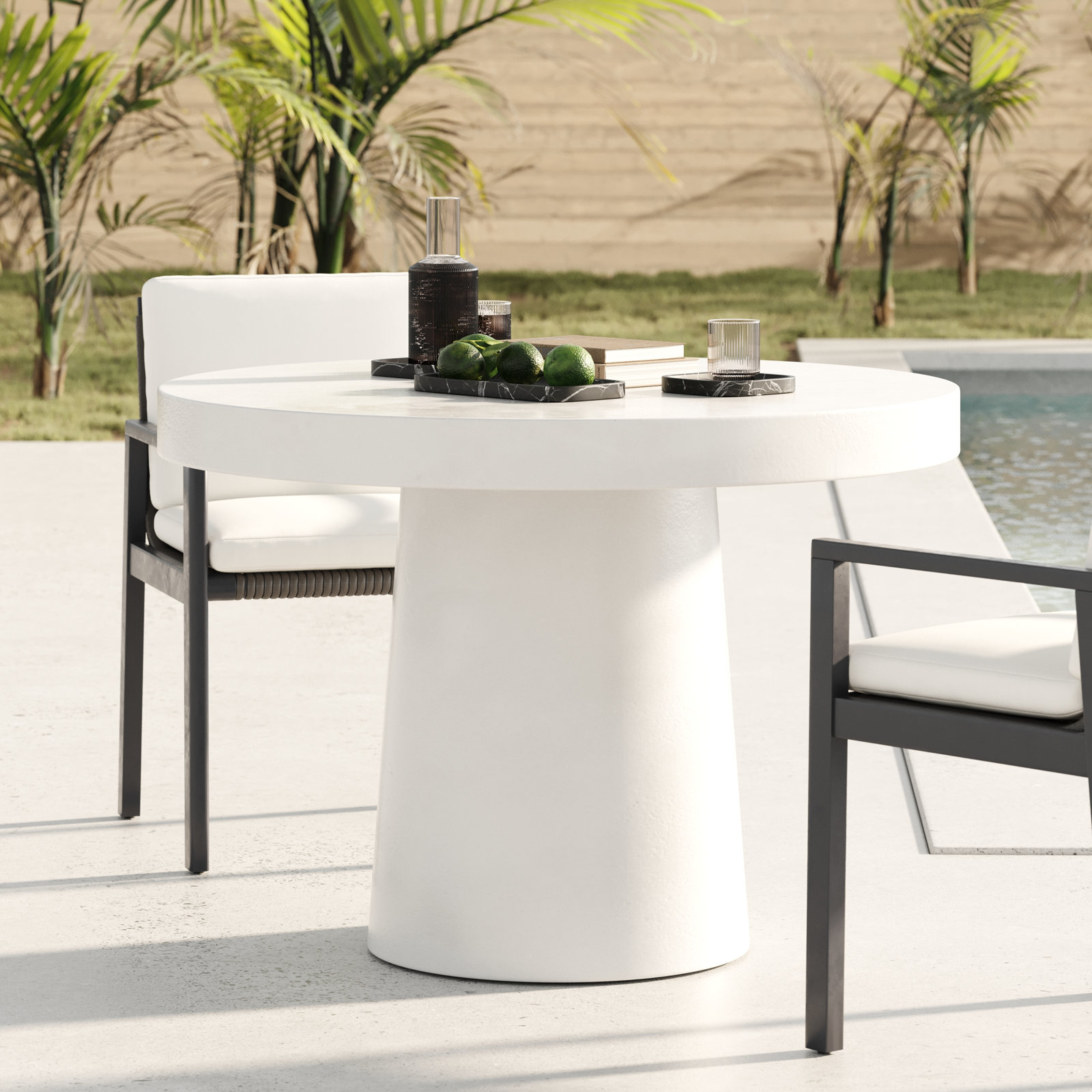Prevelly 43" Patio Dining Table, White