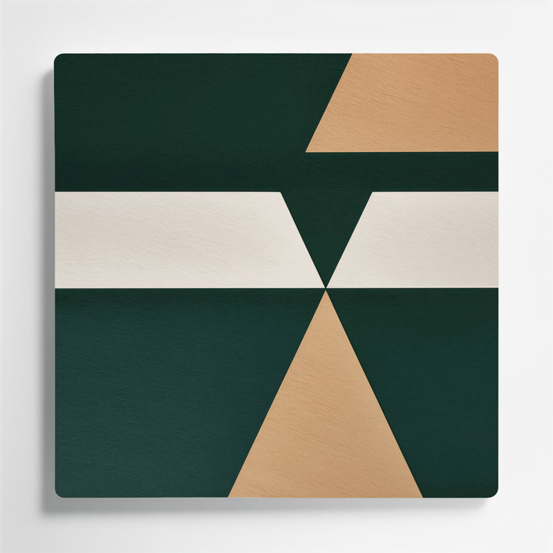 Minimalisme 53, art mural vert en métal, H 12 po x l 12 po