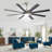 66 Inch Modern Ceiling Fan With Dimmable Led Light 8 Abs Blades Smart Remote Control Reversible Dc Motor Black For Home Office-1936120184-1936120188