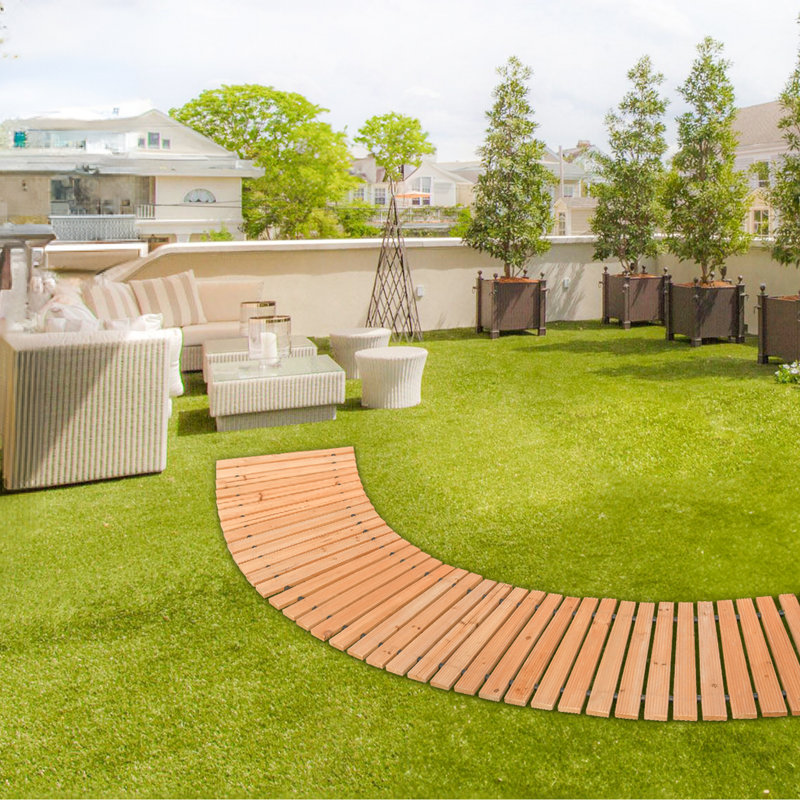 Passerelle de jardin en bois, H 0,6 po x l 85 po x P 17 po
