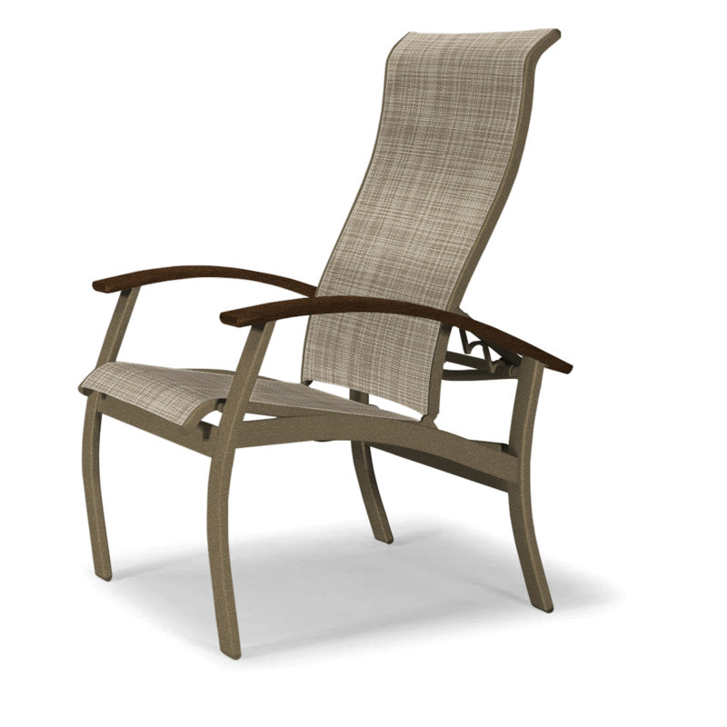 Chaise de patio Askar, Bois de plage texturé, Bristol taupe Sunbrella®, Kona