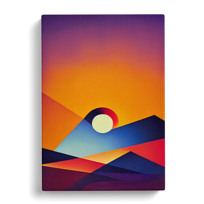 XV1022-5055X Vivid Sunset Abstract - Print, Wrapped Canvas, 50cm H x 35cm W, No Matte
