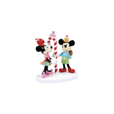 Disney Village Mickey&Minnie Sharing A Treat Christmas Village Accent Figurine 3.3in H