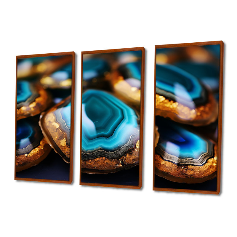 Ensemble de salon Golden Oasis Agate, Cadre flottant brun, H 40 po x l 60 po x P 1 po