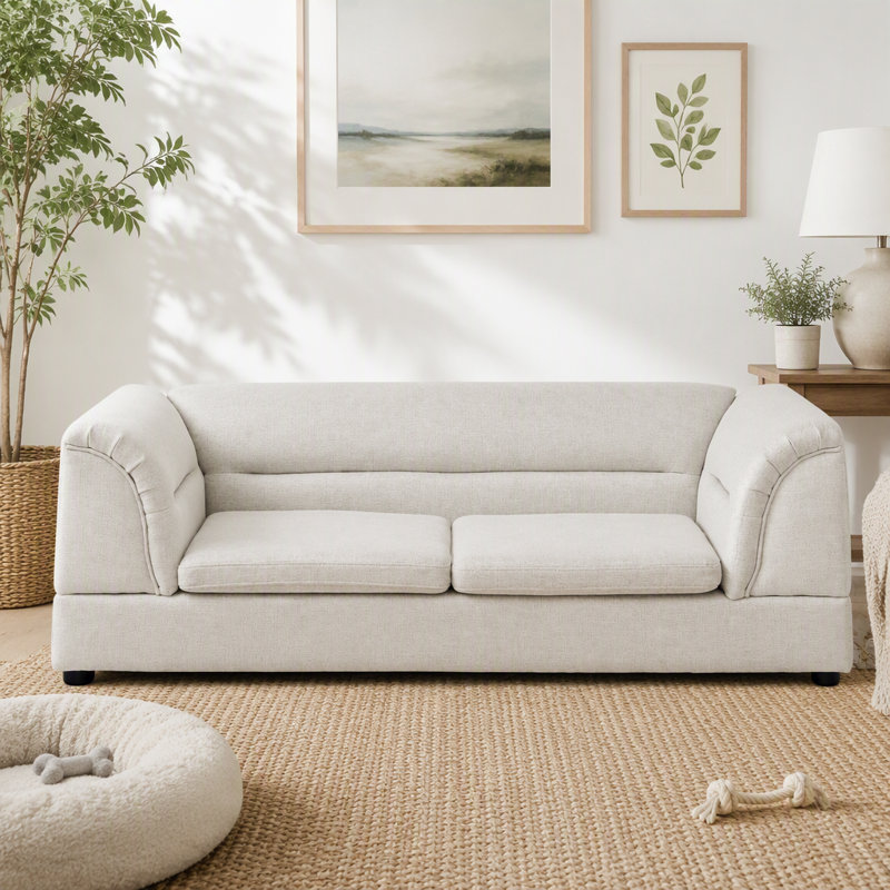 Oversized Pet Sofa Bed with Raised Frame, Beige