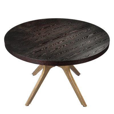 Aarsh Oak Round Metal Base Dining Table