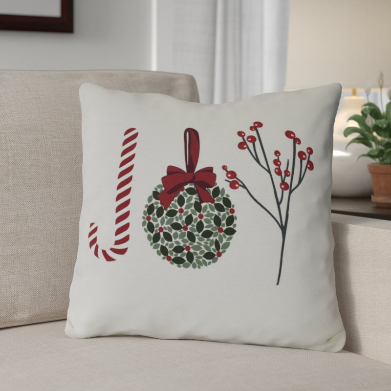 Coussin et housse de coussin carré d'extérieur Holiday Essence Oh Joy, H 18 po x l 18 po