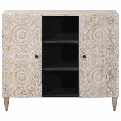 Solid Wood Rectangle Accent Cabinet