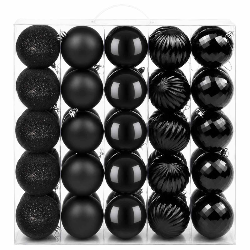 8cm Polystyrene Bauble, Black
