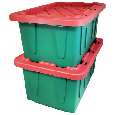 Homz Holiday 4 Piece 72 qt Plastic Storage Tote