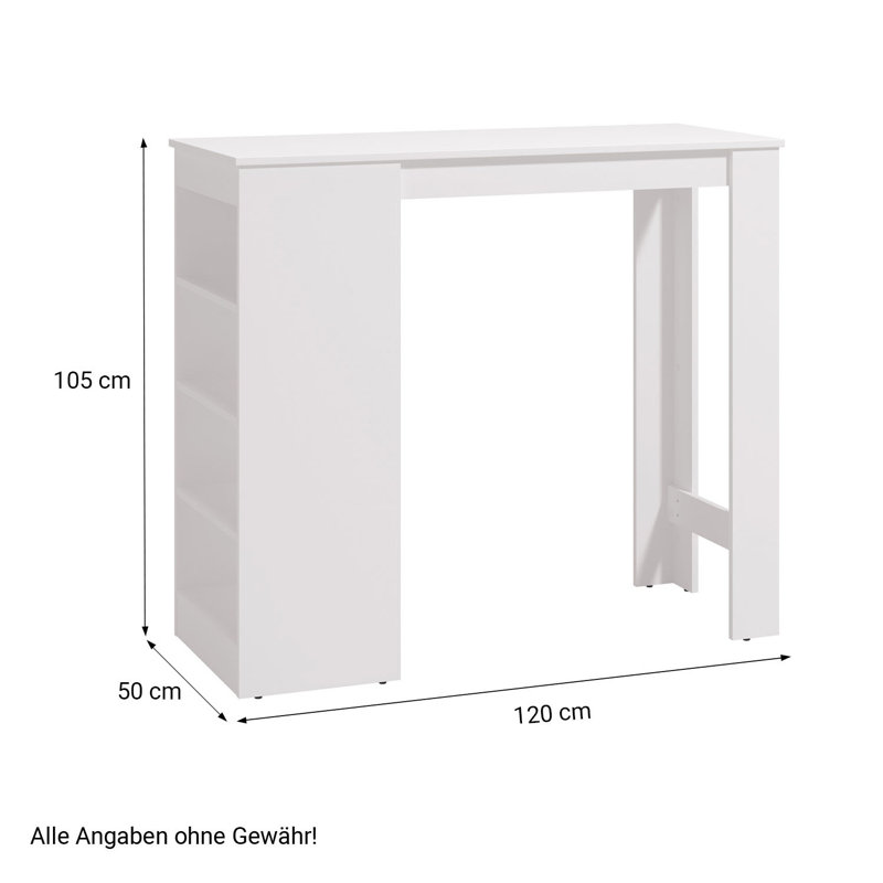 Renick Rectangular 50cm L x 120cm W Dining Table, White