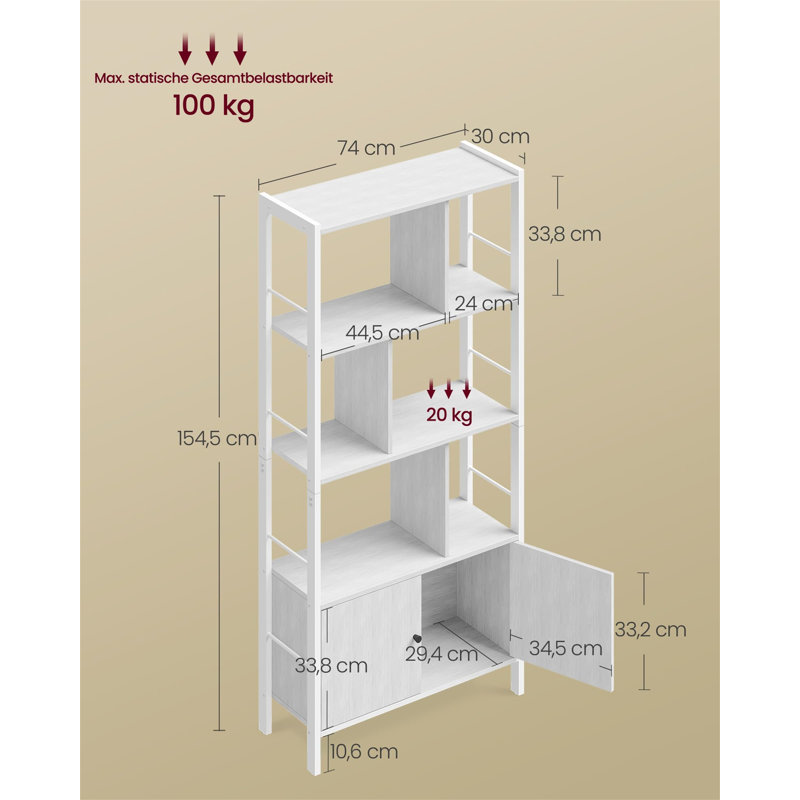 Natalio 154.5cm H x 74cm W Bookcase