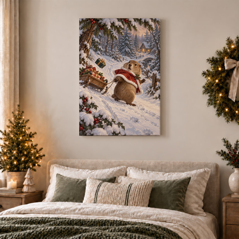 Art mural sur toile de Noël, H 18 po x l 12 po