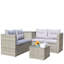 Ensemble de canapé modulaire d'extérieur en rotin et osier 4 pièces avec boîte de rangement