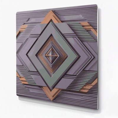 Geometric Abstraction 56 Pink Metal Wall Art
